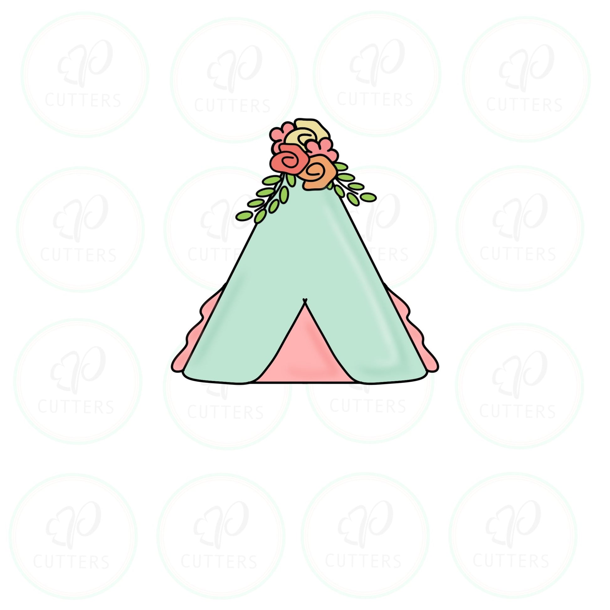 Boho Floral Teepee Cookie Cutter - Periwinkles Cutters