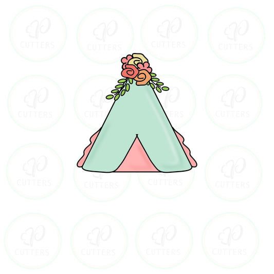 Boho Floral Teepee Cookie Cutter - Periwinkles Cutters
