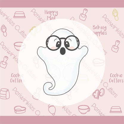 Boo Nerdy Ghost Cookie Cutter - Periwinkles Cutters