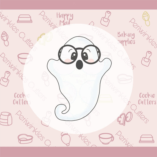 Boo Nerdy Ghost Cookie Cutter - Periwinkles Cutters