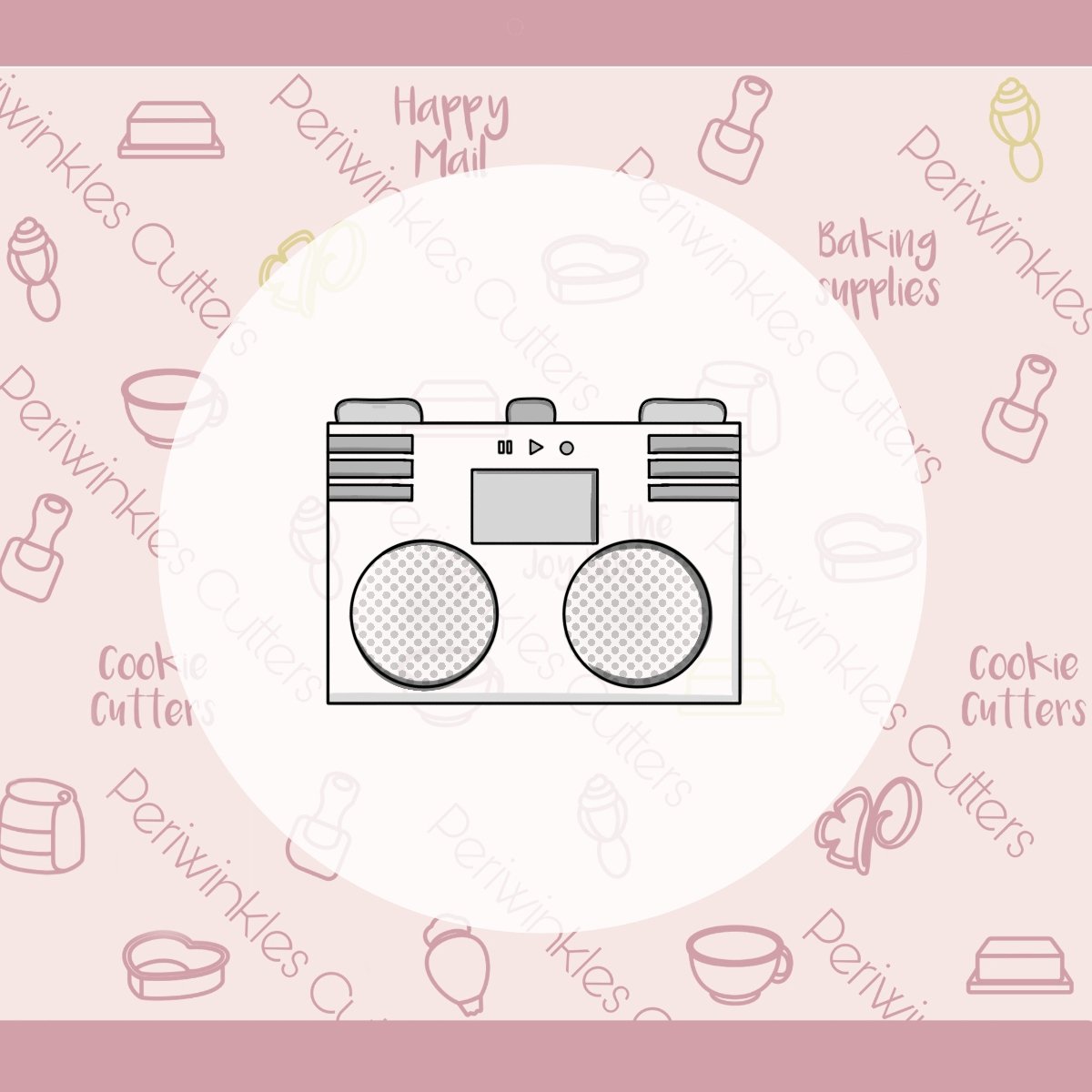 Boombox Cookie Cutter - Periwinkles Cutters