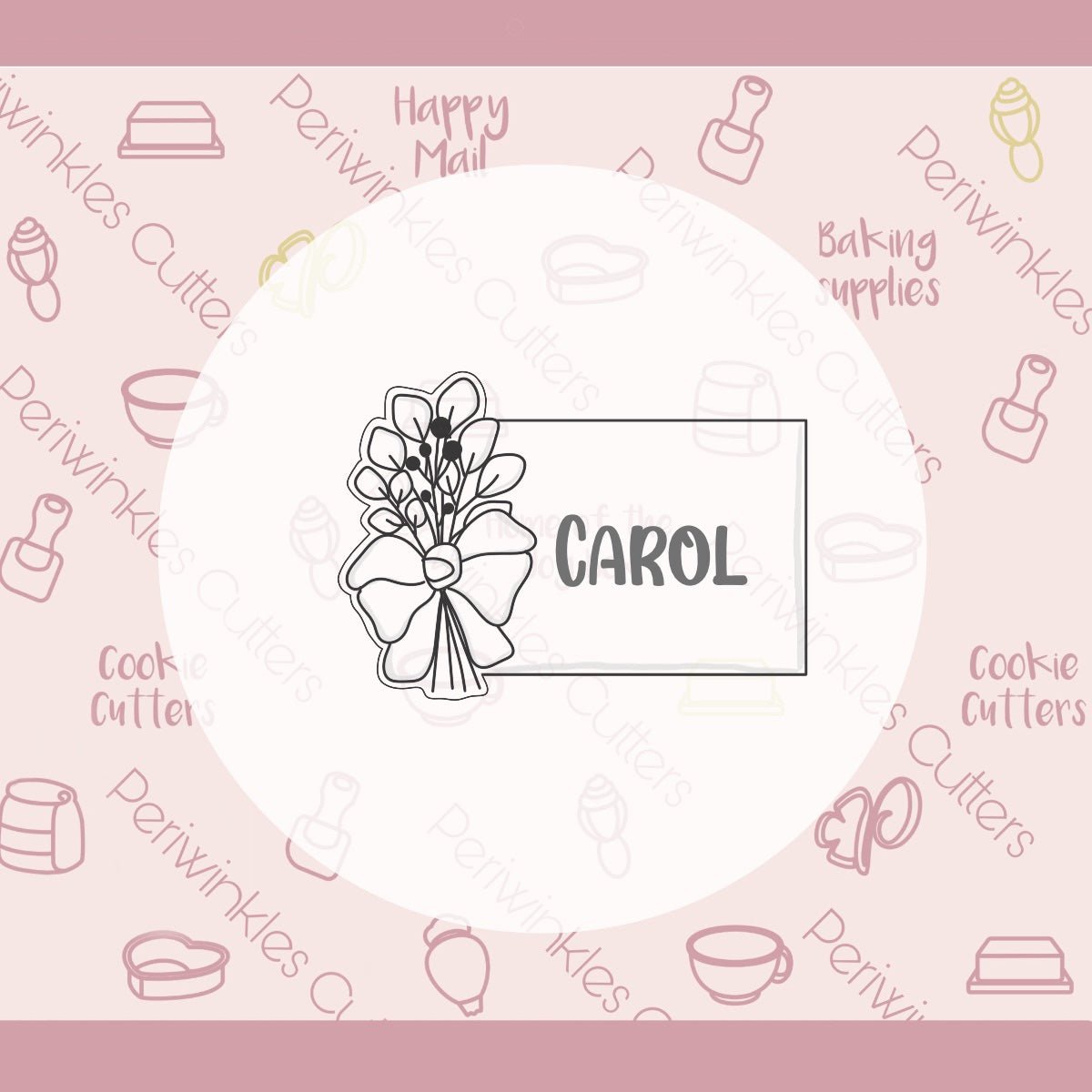 Botanical Place Card Cookie Cutter - Periwinkles Cutters