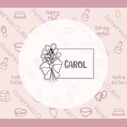 Botanical Place Card Cookie Cutter - Periwinkles Cutters