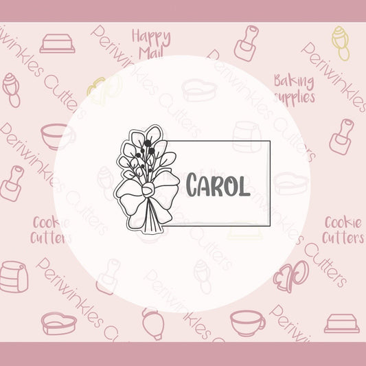 Botanical Place Card Cookie Cutter - Periwinkles Cutters