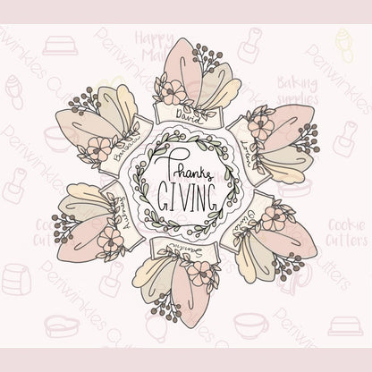 Botanical Place Card Platter Cookie Cutter - Periwinkles Cutters