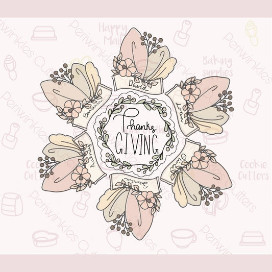 Botanical Place Card Platter Cookie Cutter - Periwinkles Cutters