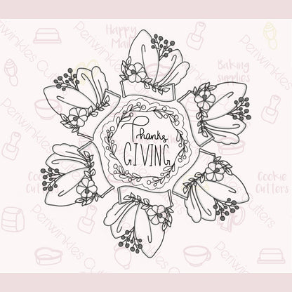 Botanical Place Card Platter Cookie Cutter - Periwinkles Cutters