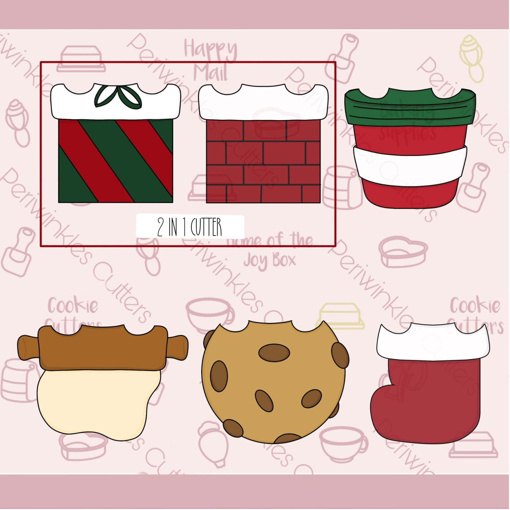 Bottoms for Christmas Set of 2 Cookie Cutter - Periwinkles Cutters
