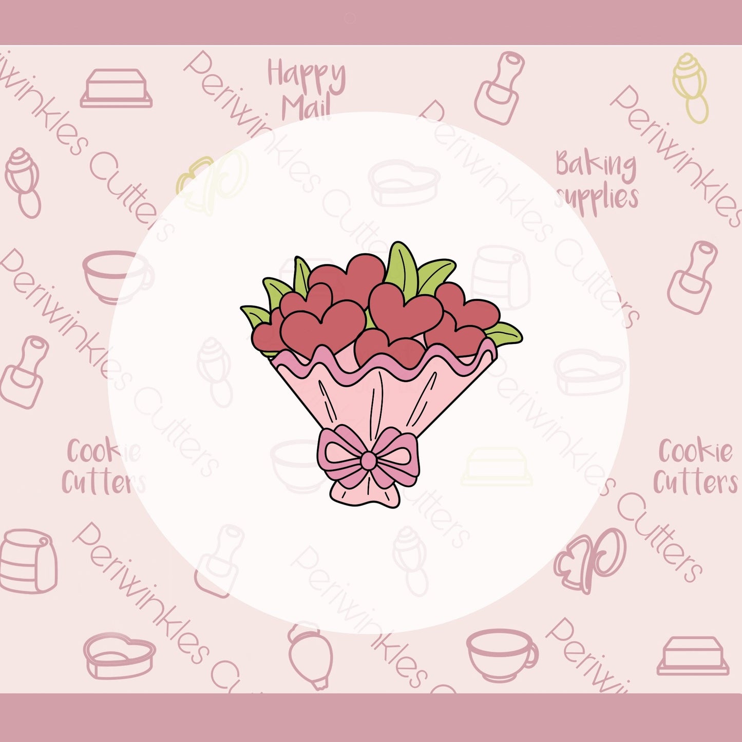 Bouquet of Hearts Cookie Cutter - Periwinkles Cutters