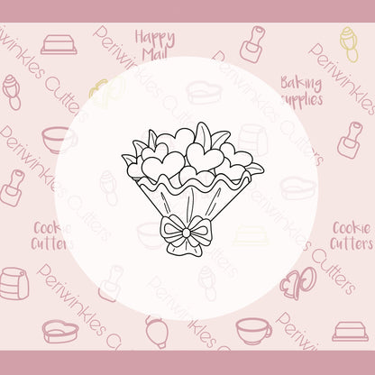 Bouquet of Hearts Cookie Cutter - Periwinkles Cutters