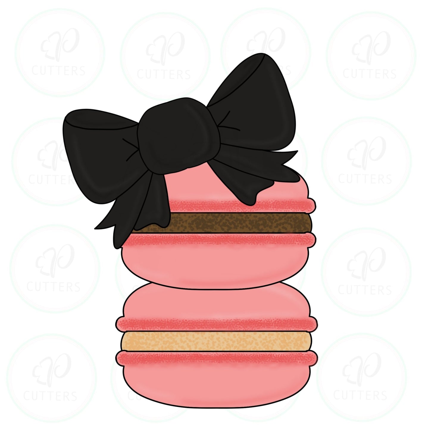 Bow Double Macaron Cookie Cutter - Periwinkles Cutters