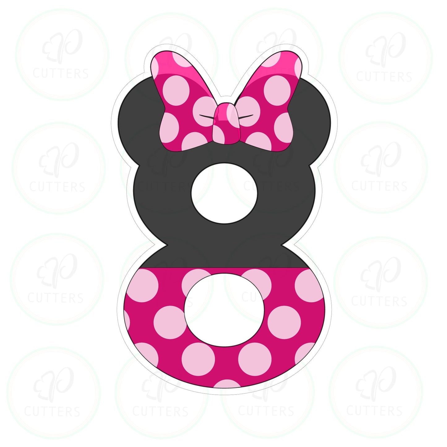 Bow Mouse Ears Numbers Cookie Cutter - Periwinkles Cutters