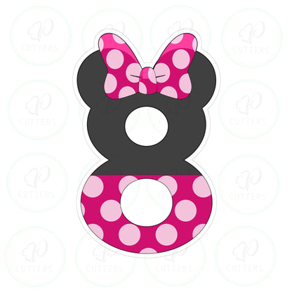 Bow Mouse Ears Numbers Cookie Cutter - Periwinkles Cutters