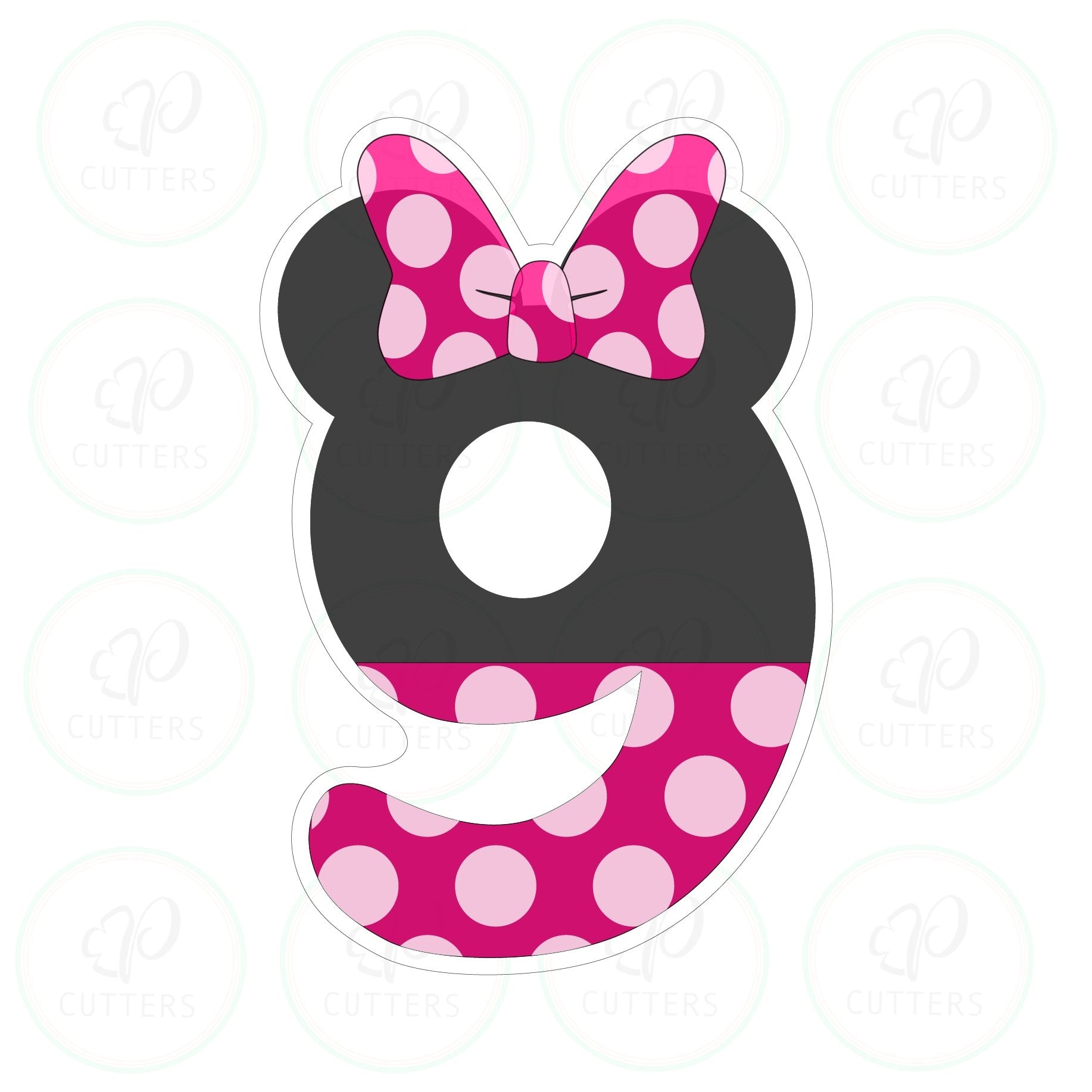 Bow Mouse Ears Numbers STL Files - Periwinkles Cutters