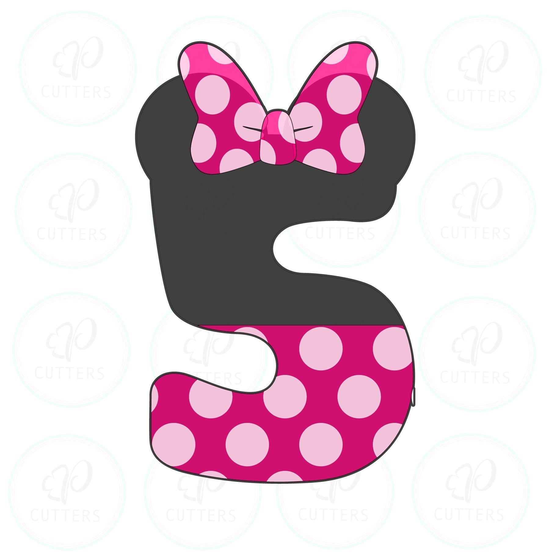Bow Mouse Ears Numbers Cookie Cutter - Periwinkles Cutters