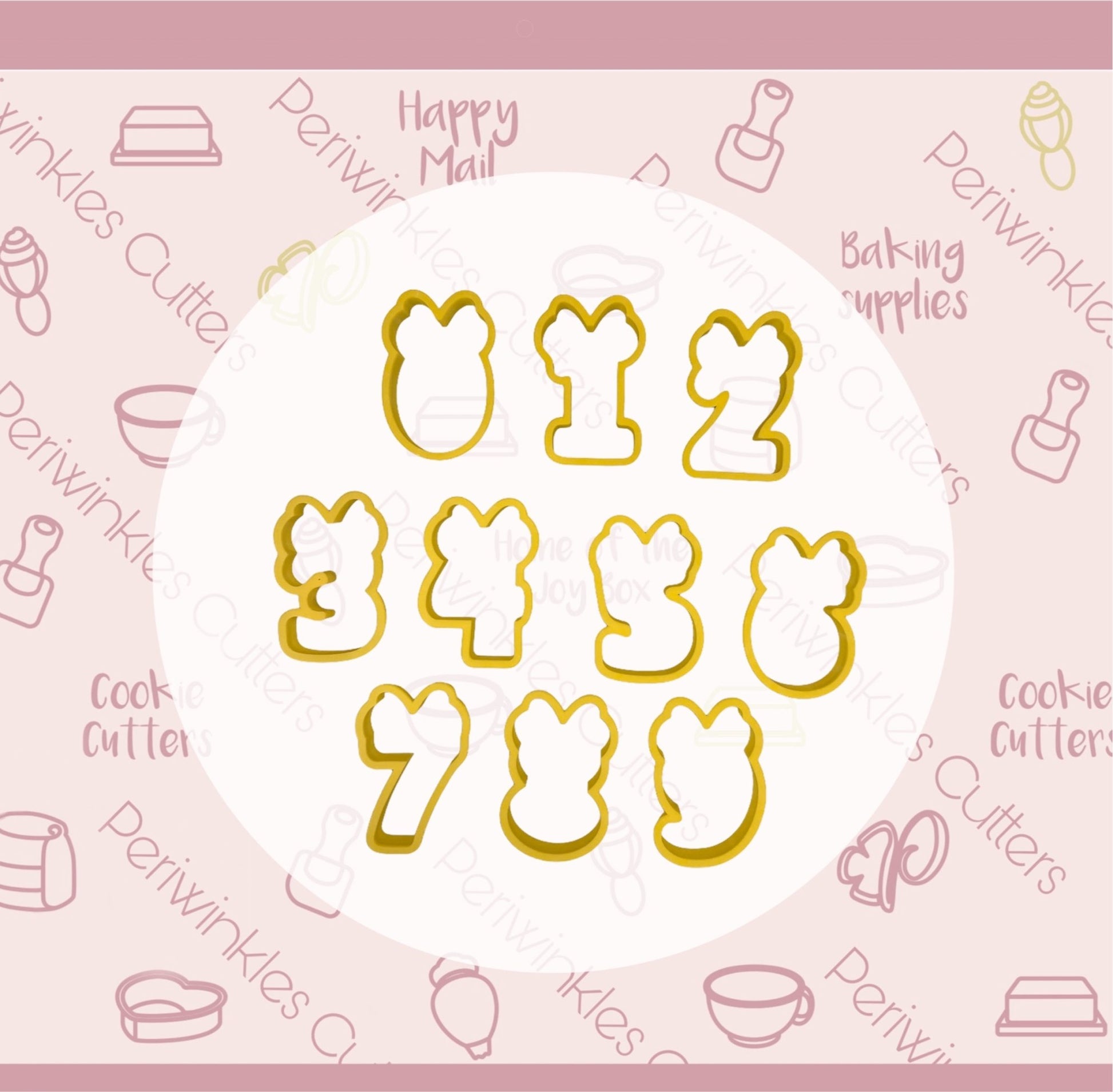 Bow Mouse Ears Numbers Cookie Cutter - Periwinkles Cutters