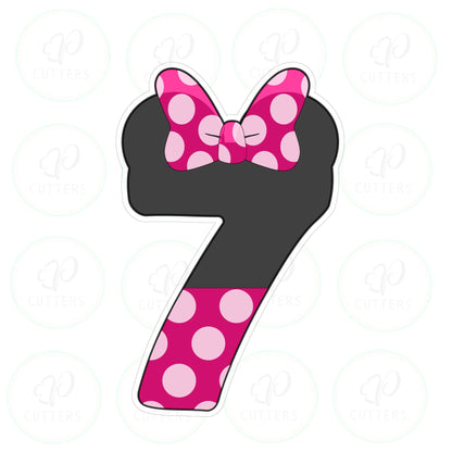 Bow Mouse Ears Numbers Cookie Cutter - Periwinkles Cutters