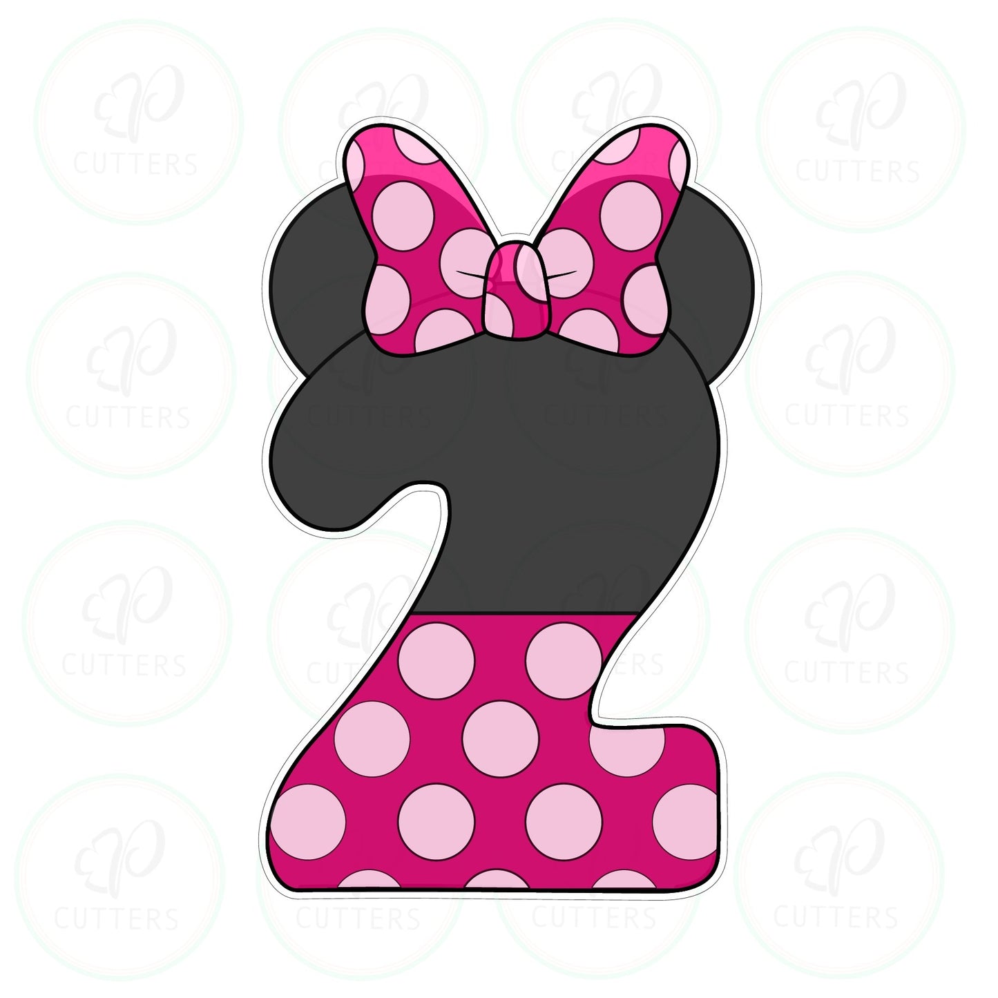 Bow Mouse Ears Numbers Cookie Cutter - Periwinkles Cutters