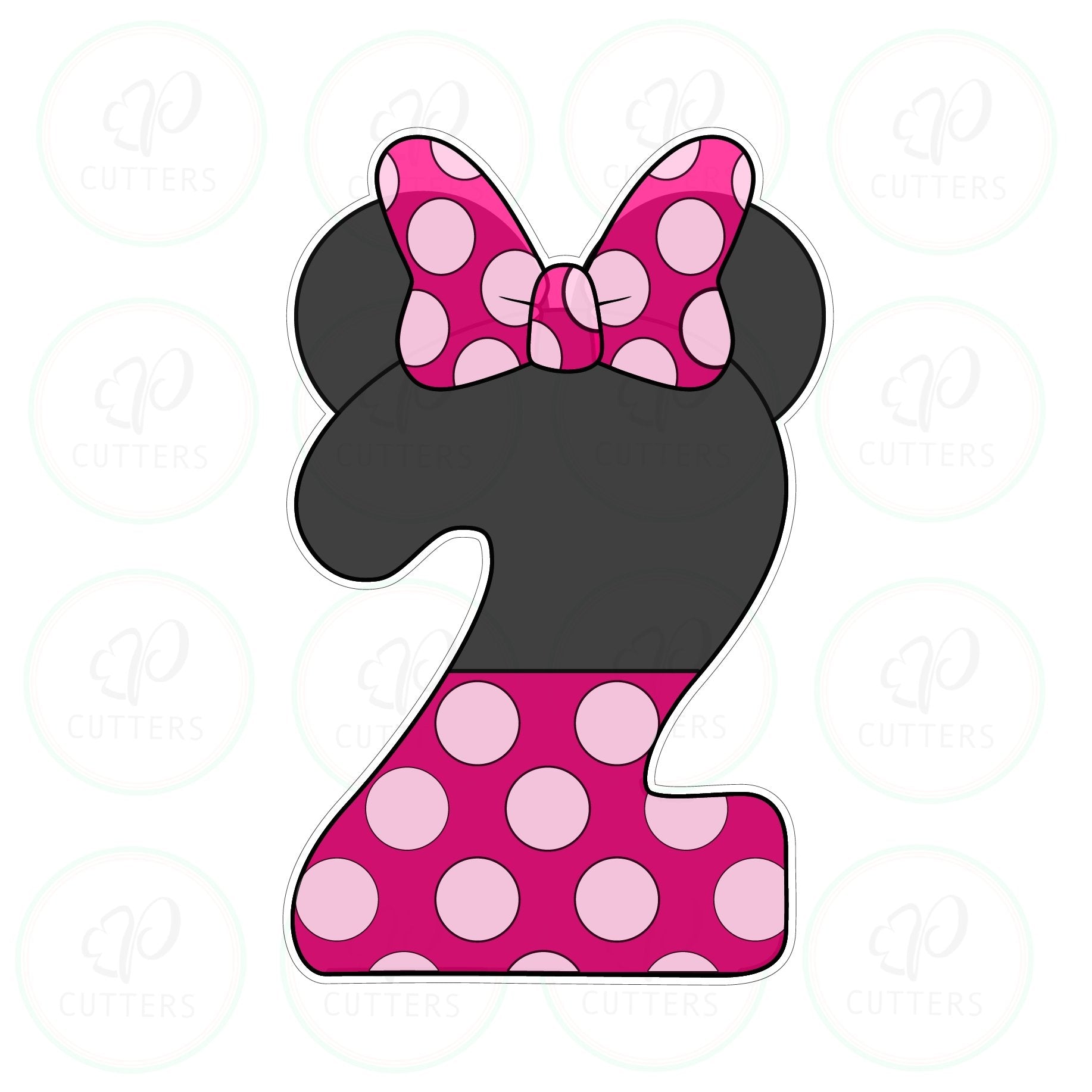 Bow Mouse Ears Numbers Cookie Cutter - Periwinkles Cutters