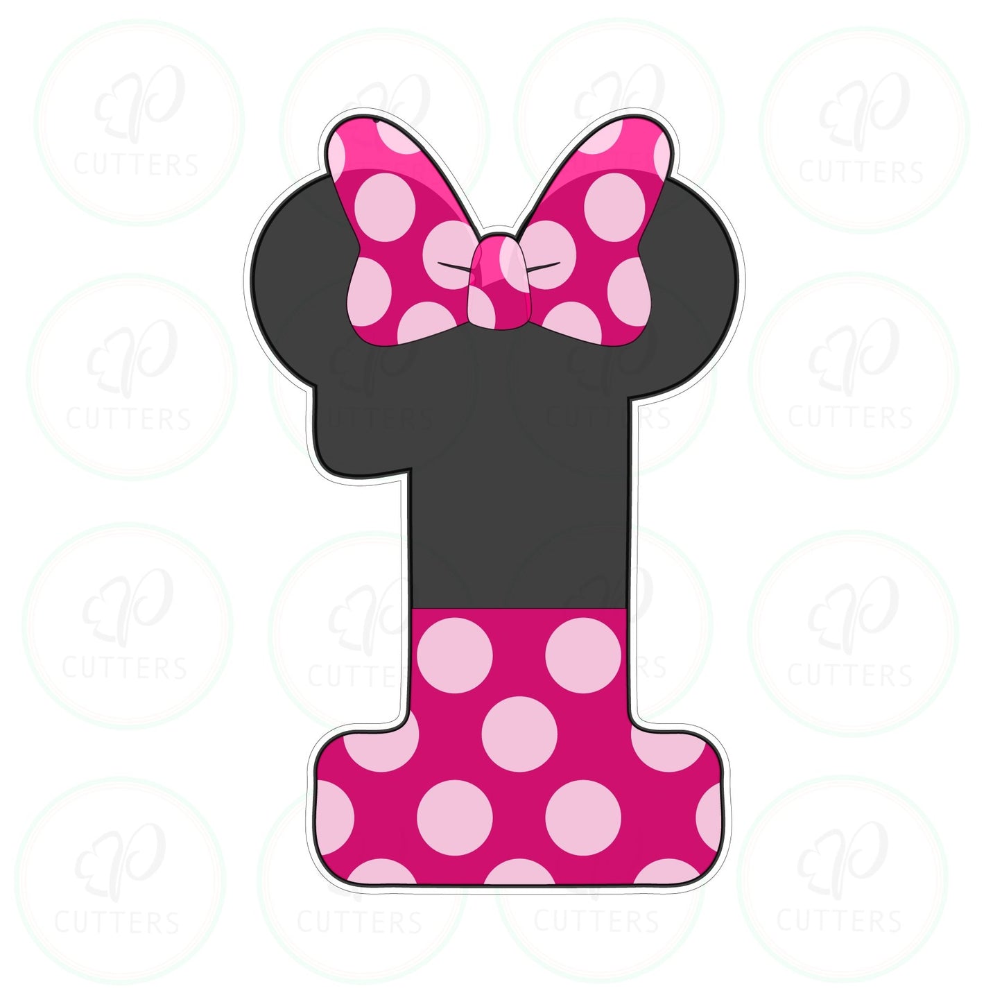 Bow Mouse Ears Numbers Cookie Cutter - Periwinkles Cutters