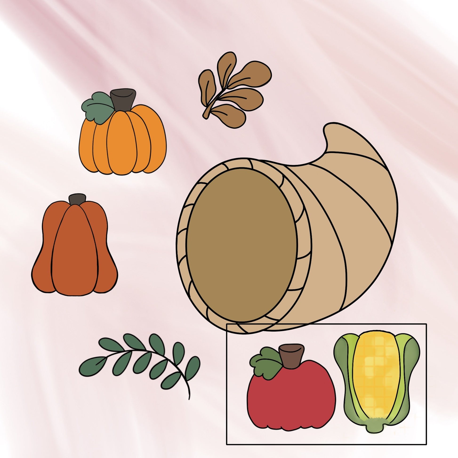 Build a Cornucopia 5 Pieces Set Cookie Cutter - Periwinkles Cutters