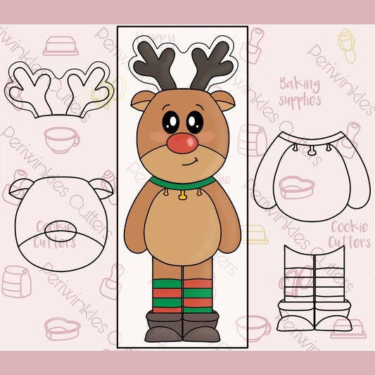 Build a Reindeer Set of 4 Cookie Cutter - Periwinkles Cutters