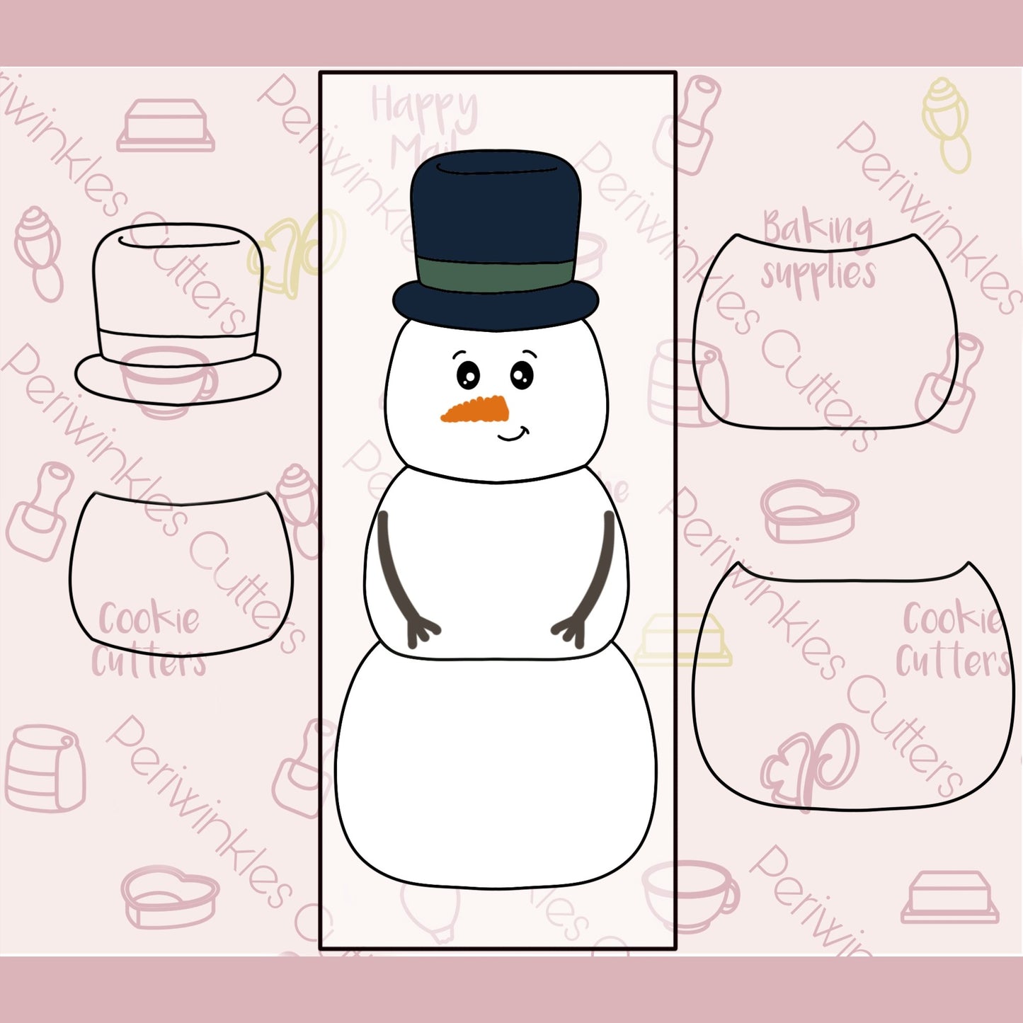 Build a Snowman Set of 4 Cookie Cutter - Periwinkles Cutters