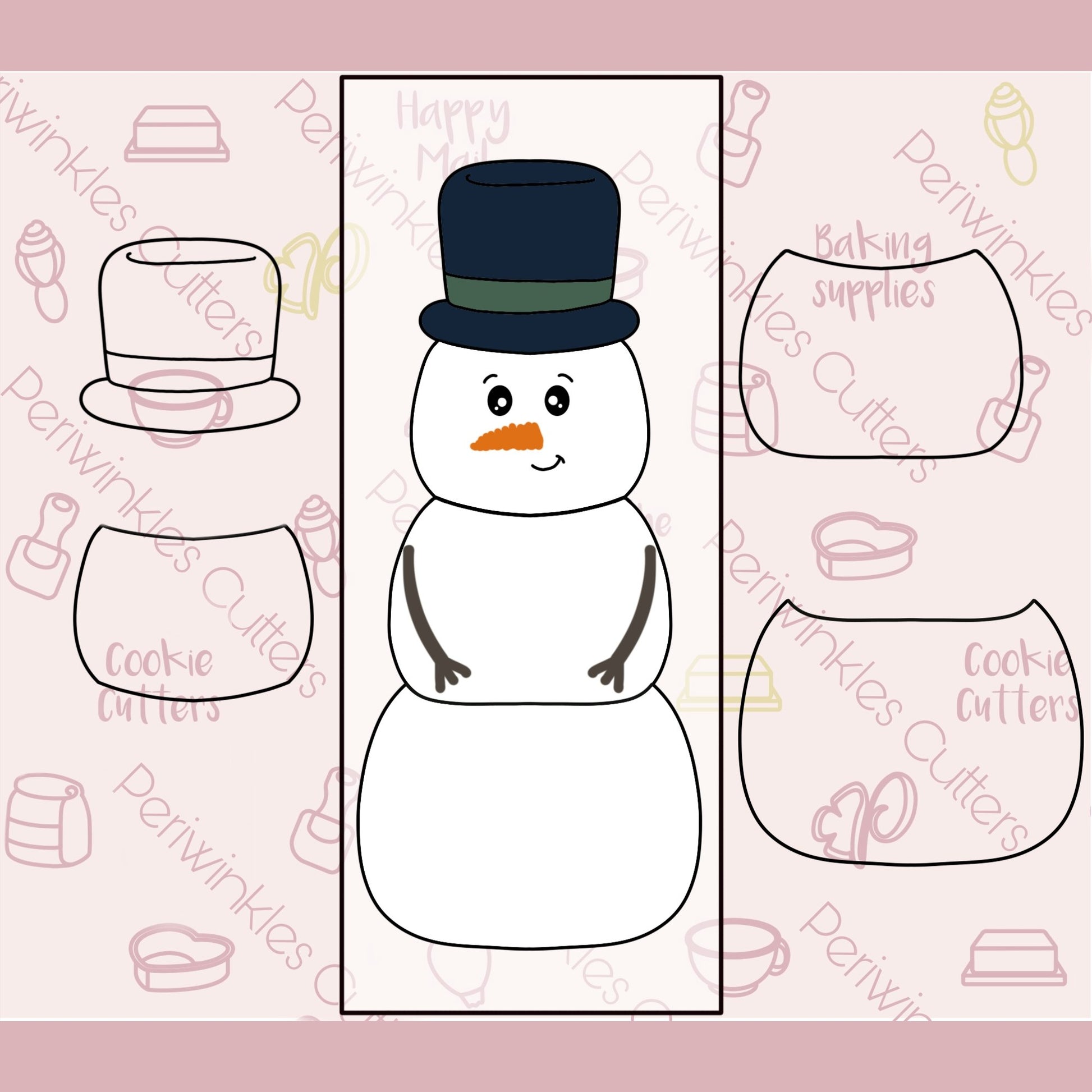 Build a Snowman Set of 4 Cookie Cutter - Periwinkles Cutters