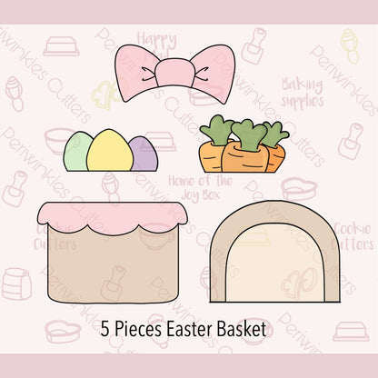Build an Easter Basket Set of 5 Cookie Cutters - Periwinkles Cutters