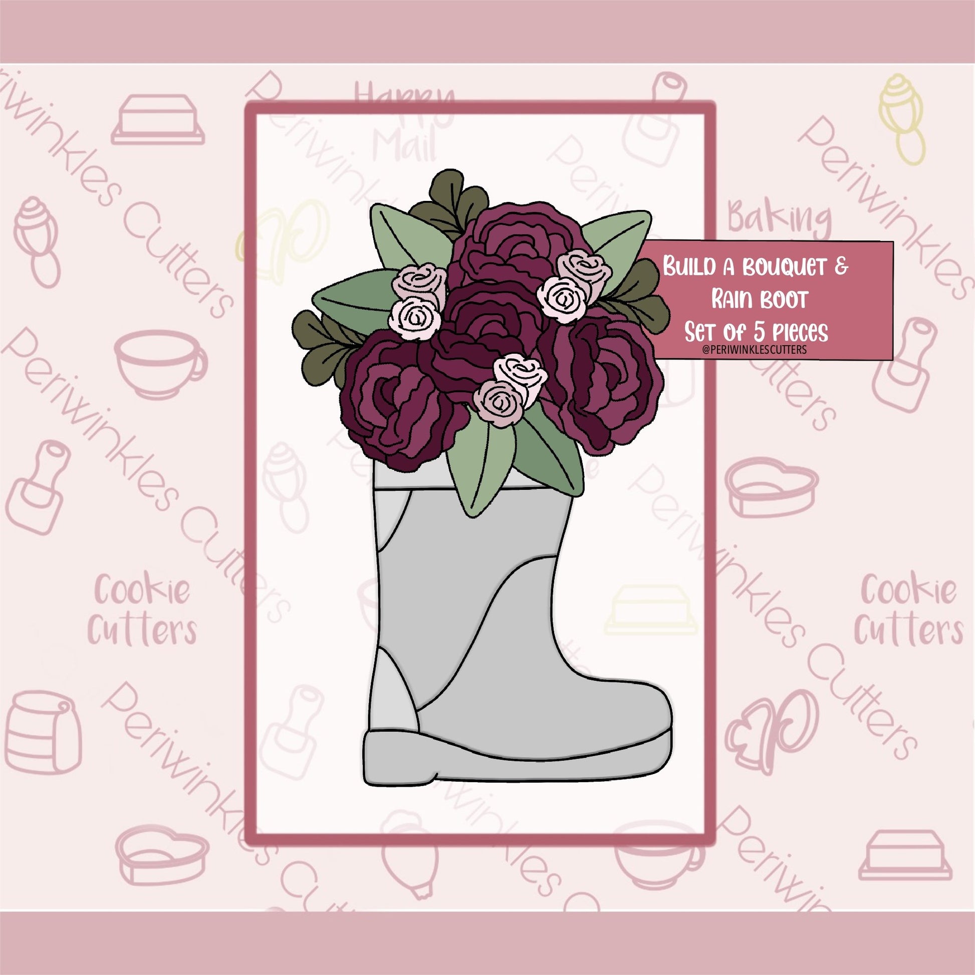 Build Bouquet Set of 5 Cookie Cutter - Periwinkles Cutters