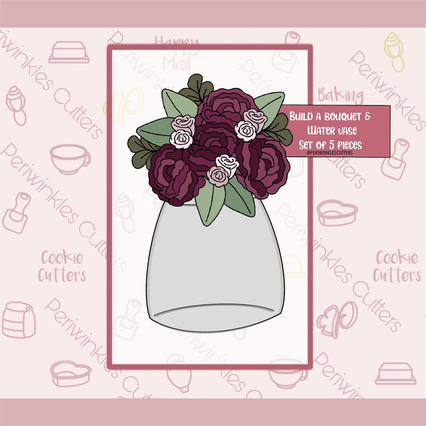 Build Bouquet Set of 5 Cookie Cutter - Periwinkles Cutters