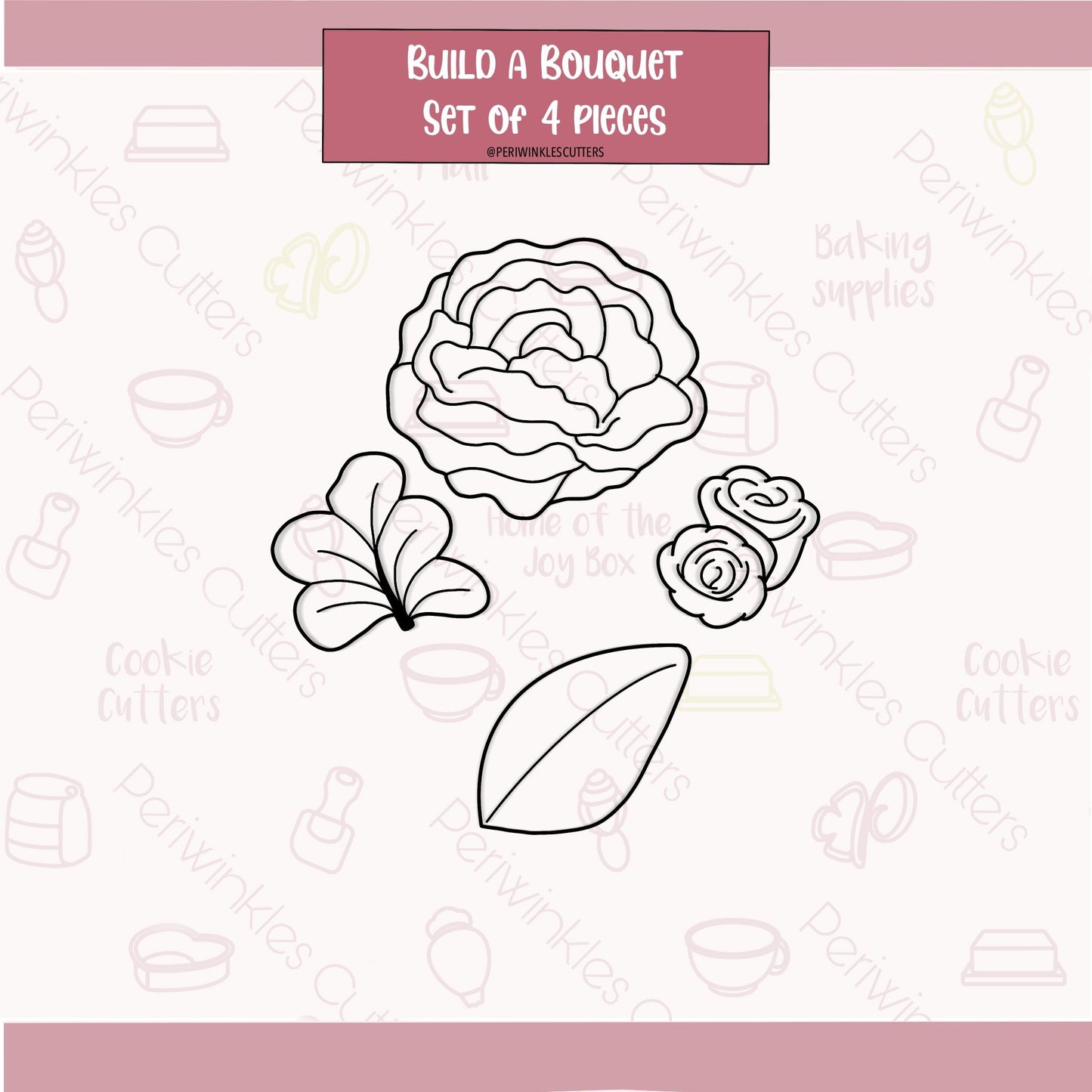 Build Bouquet Set of 5 Cookie Cutter - Periwinkles Cutters