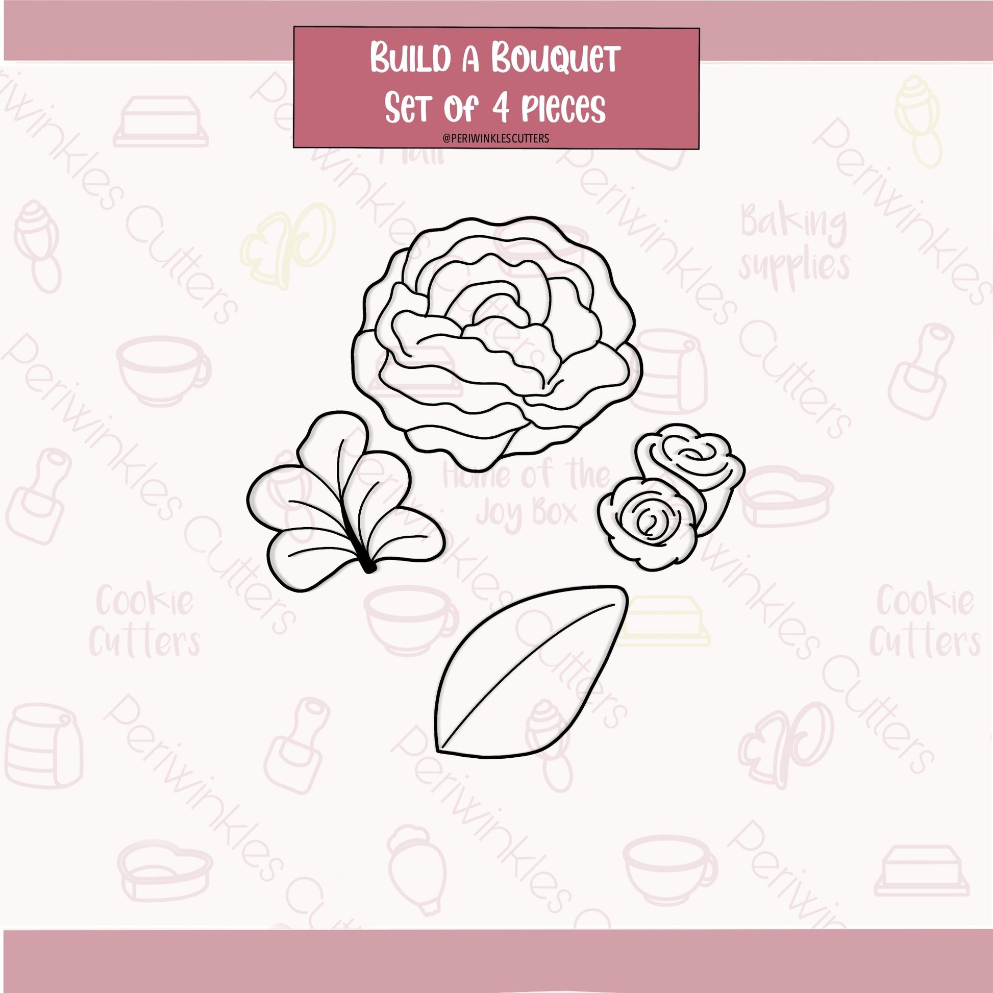 Build Bouquet Set of 5 Cookie Cutter - Periwinkles Cutters