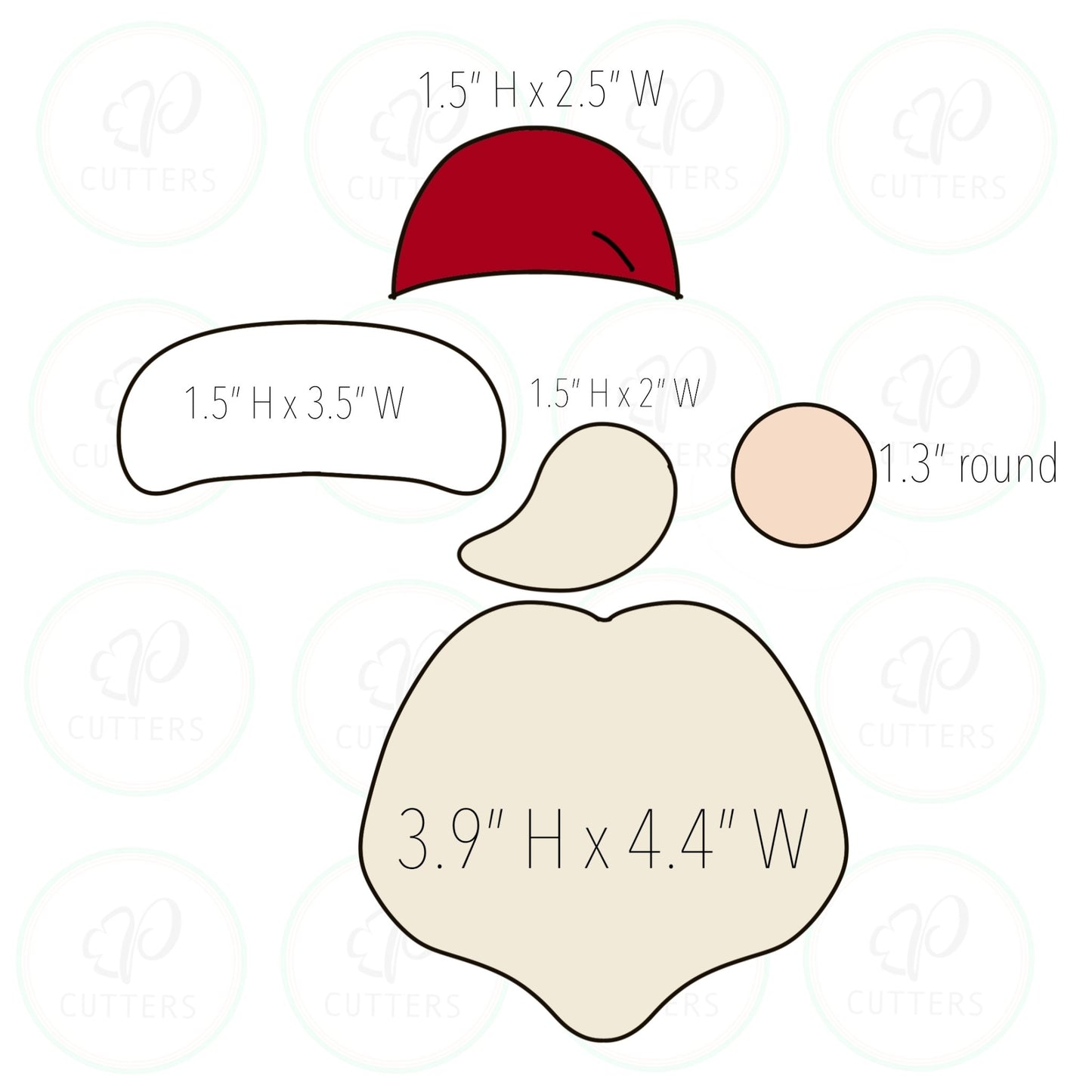 Build Santa Face Cookie Cutter Platter - Periwinkles Cutters