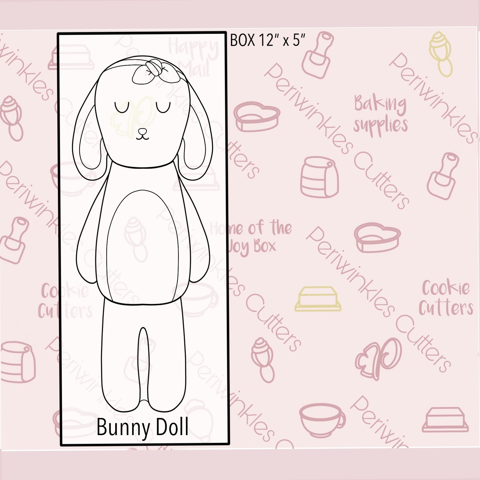 Bunny Doll Set of 3 Cookie Cutters - Periwinkles Cutters