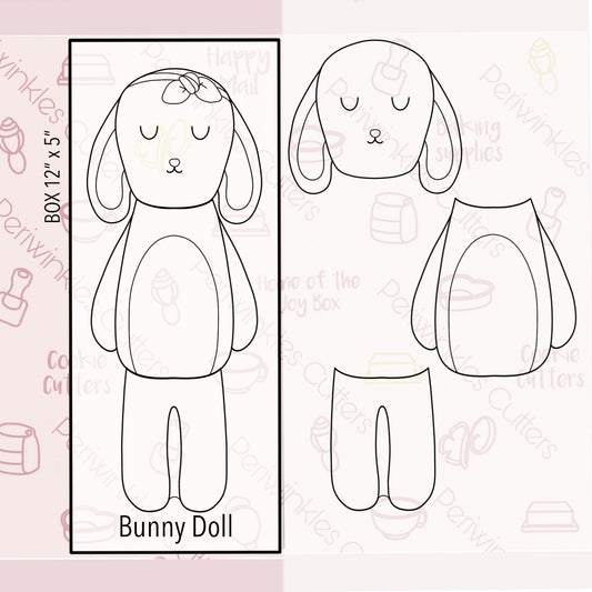 Bunny Doll Set of 3 Cookie Cutters - Periwinkles Cutters