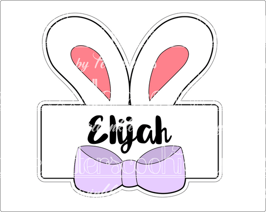 Bunny Ears Plaque Cookie Cutter - Periwinkles Cutters