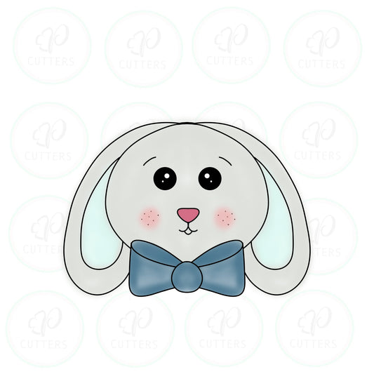 Bunny Face with Bow Tie Cookie Cutter - Periwinkles Cutters