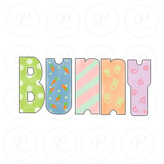 Bunny Letter Tall Cookie Cutter - Set of 4 - B-U-N-Y - Periwinkles Cutters