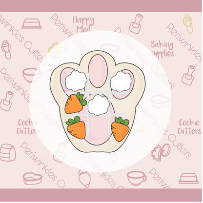 Bunny Paw Tic-Tac-Toe Cookie Cutter - Periwinkles Cutters