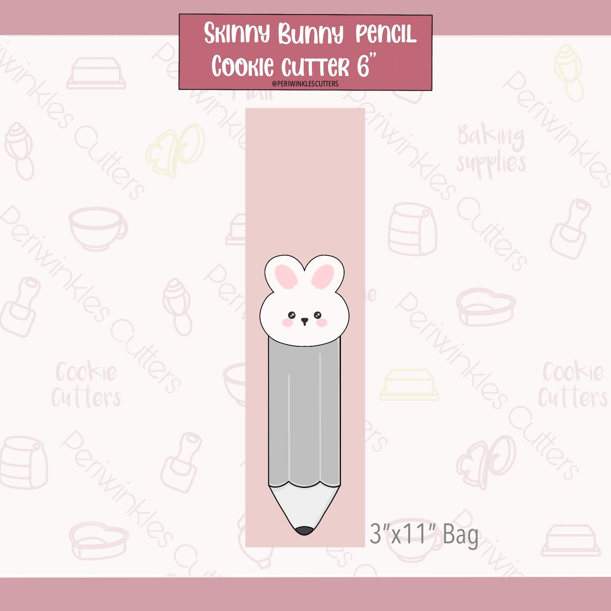 Bunny Pencil Long Cookie Cutter - Periwinkles Cutters