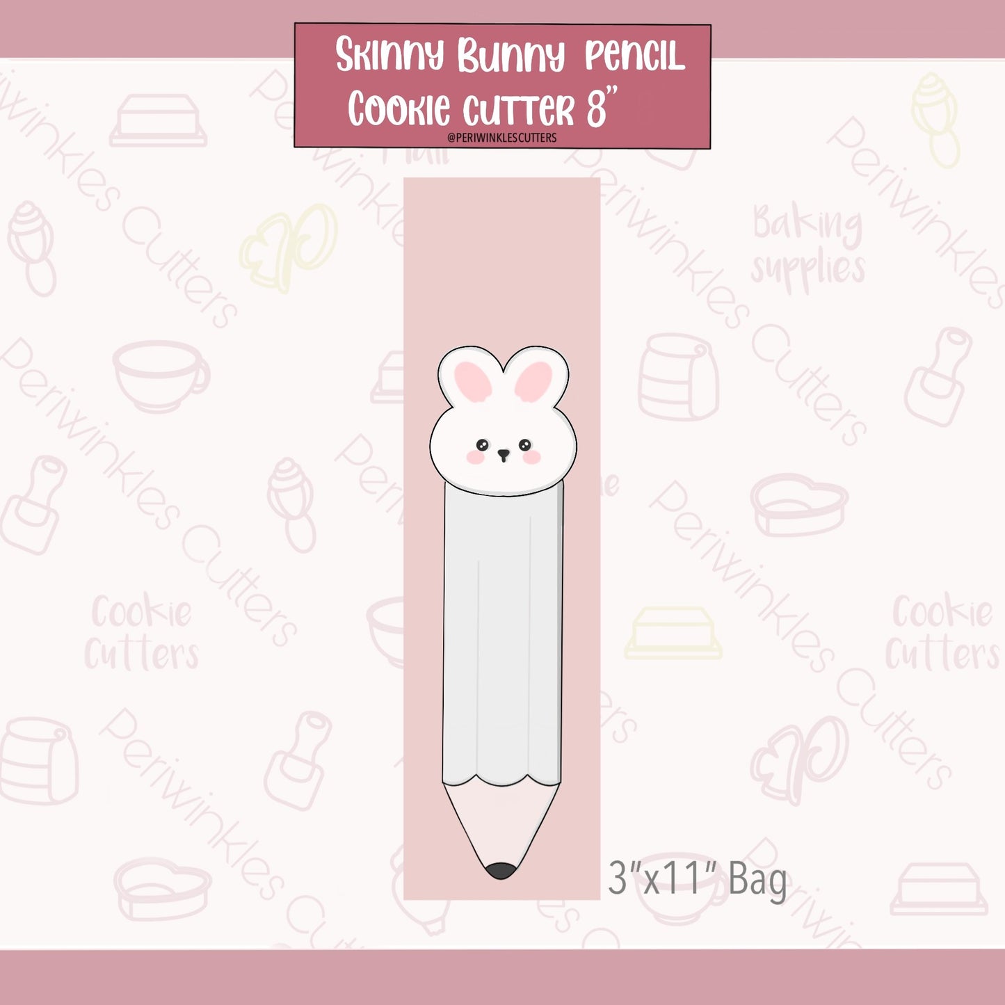 Bunny Pencil Long Cookie Cutter - Periwinkles Cutters