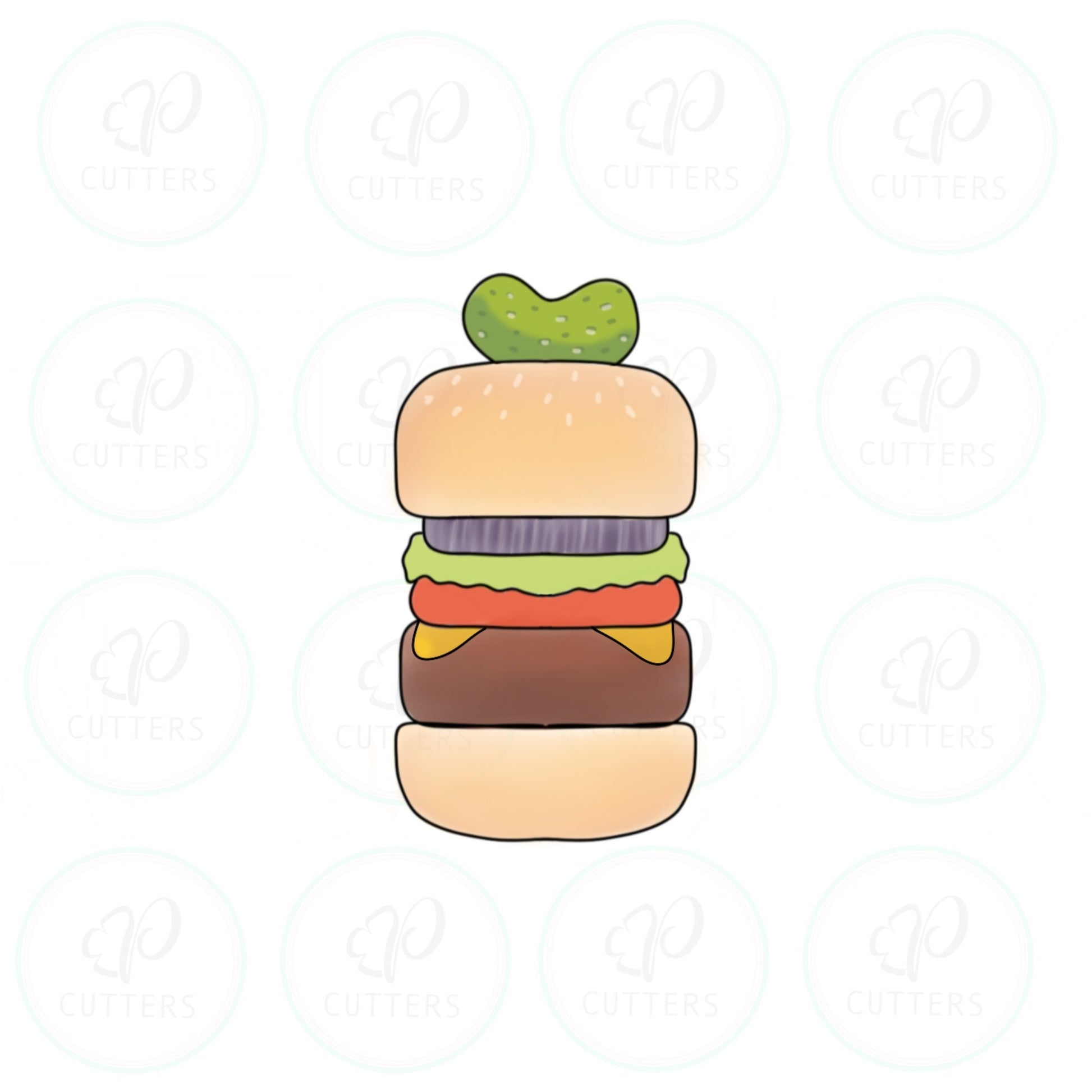 Burger TALL Cookie Cutter - Periwinkles Cutters