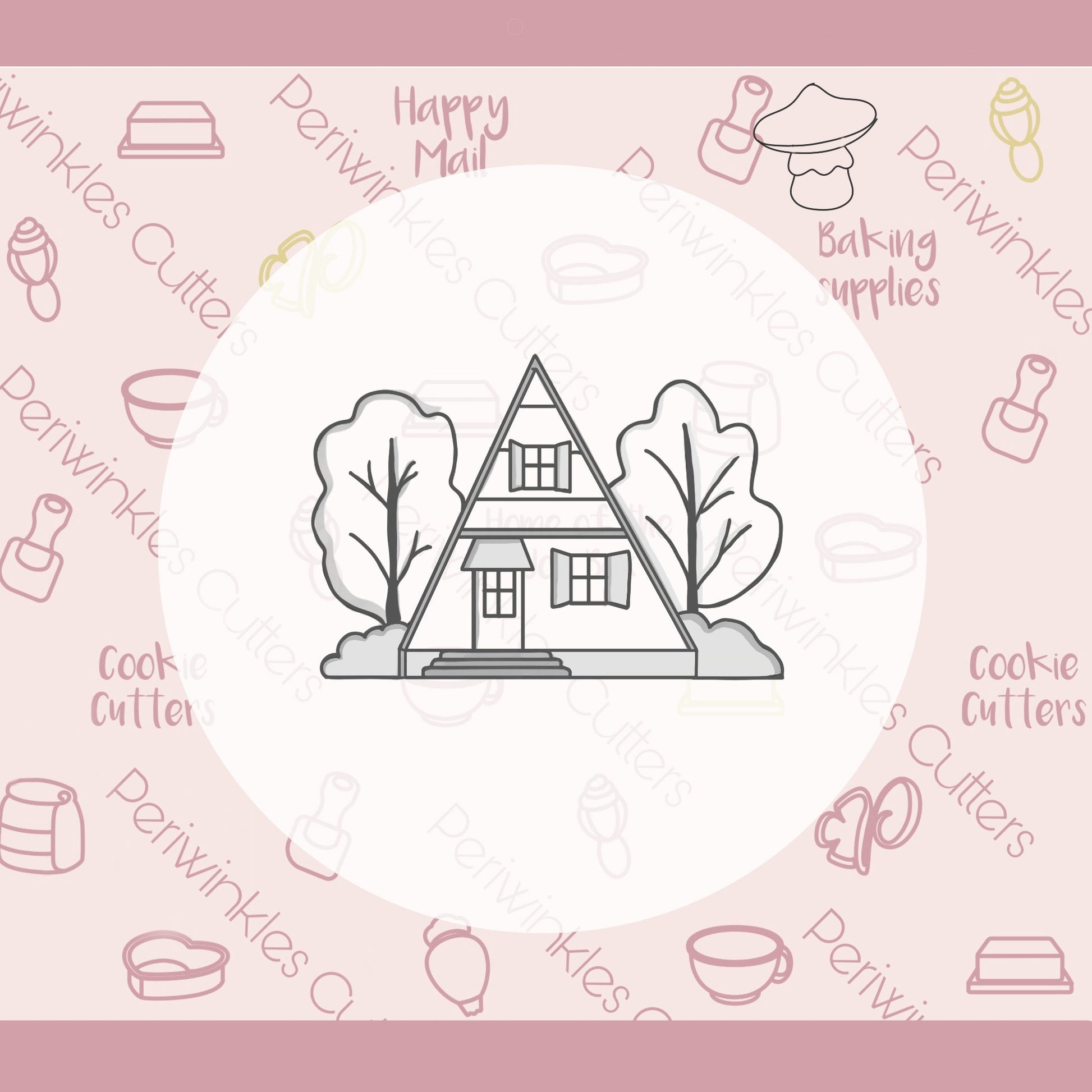 Cabin Scene Cookie Cutter - Periwinkles Cutters