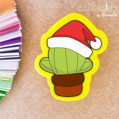 Cactus with Santa's Hat Cookie Cutter - Periwinkles Cutters