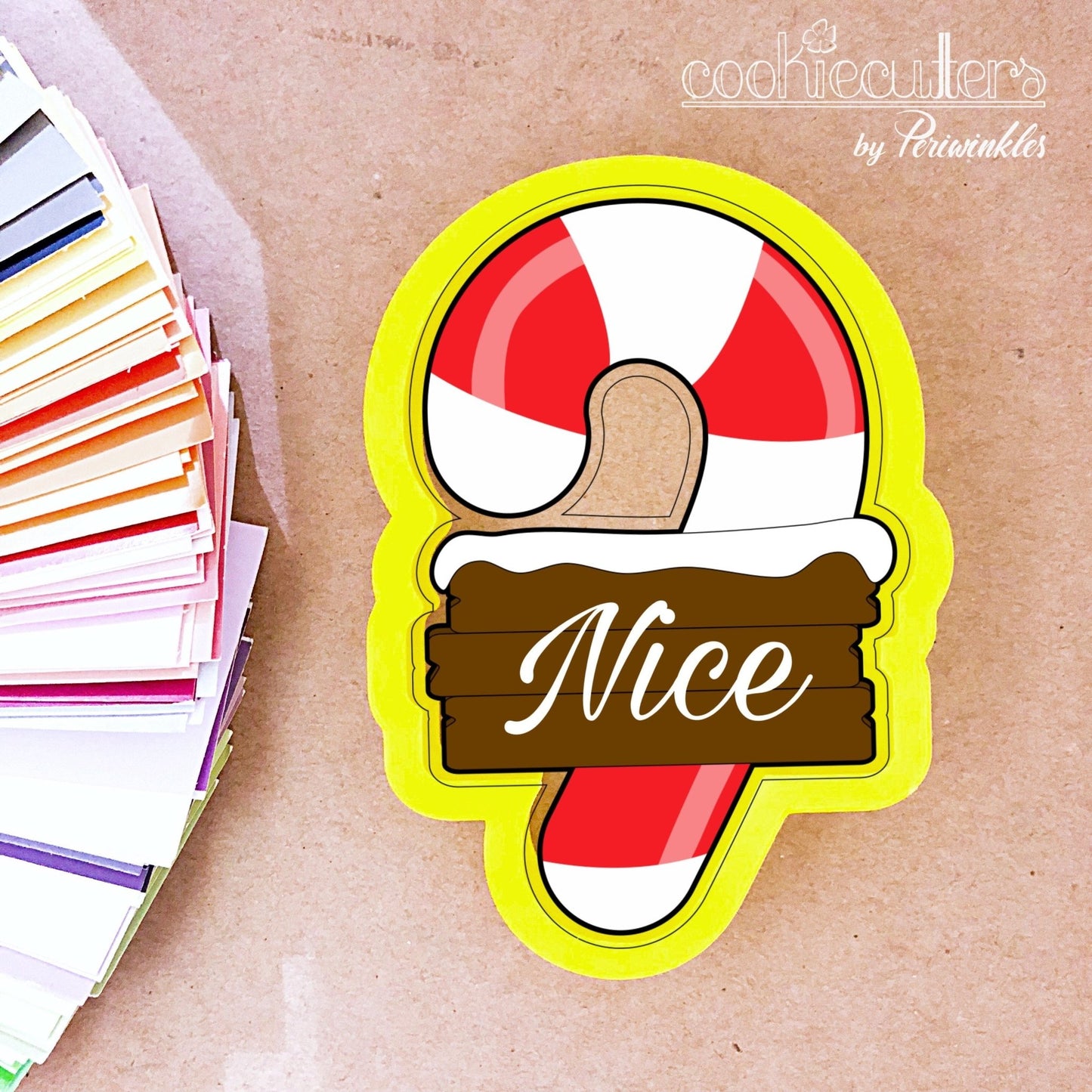 Candy Cane Plaque Cookie Cutter - Periwinkles Cutters