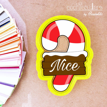 Candy Cane Plaque Cookie Cutter - Periwinkles Cutters
