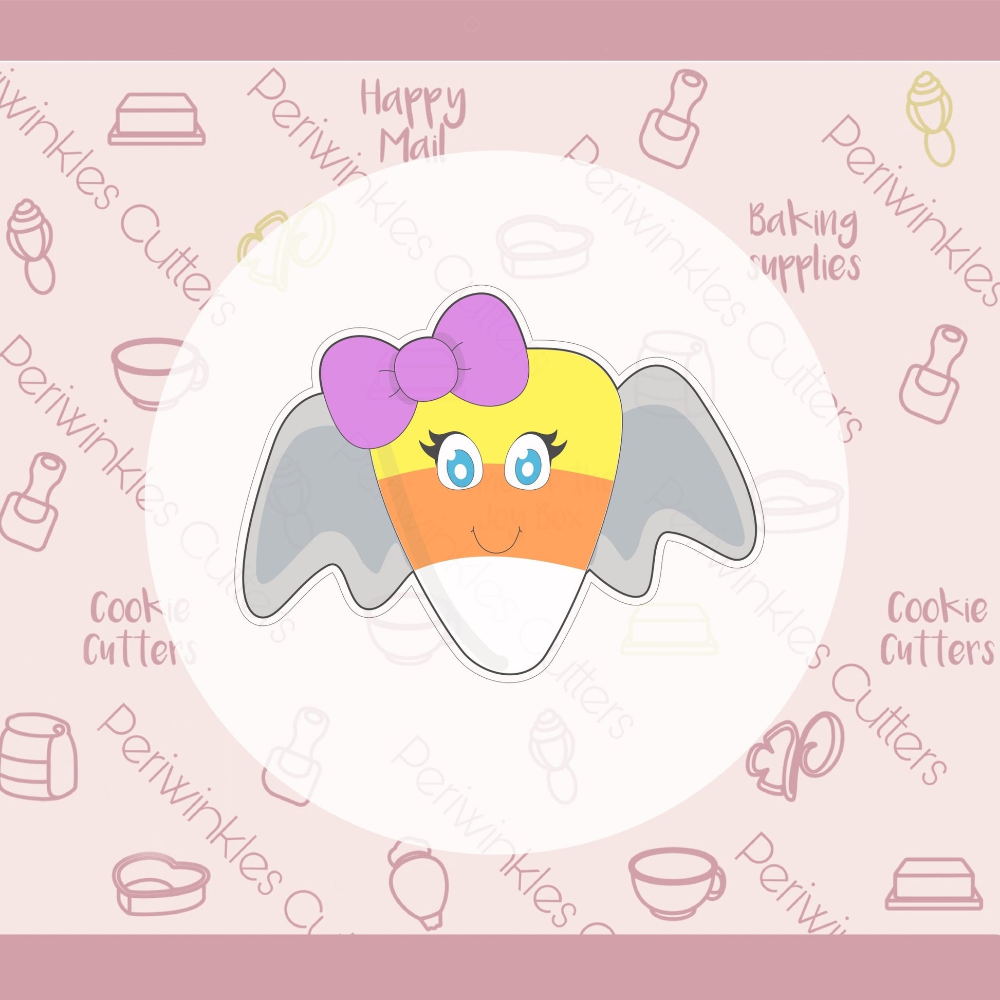 Candy Corn Bat Cookie Cutter - Periwinkles Cutters