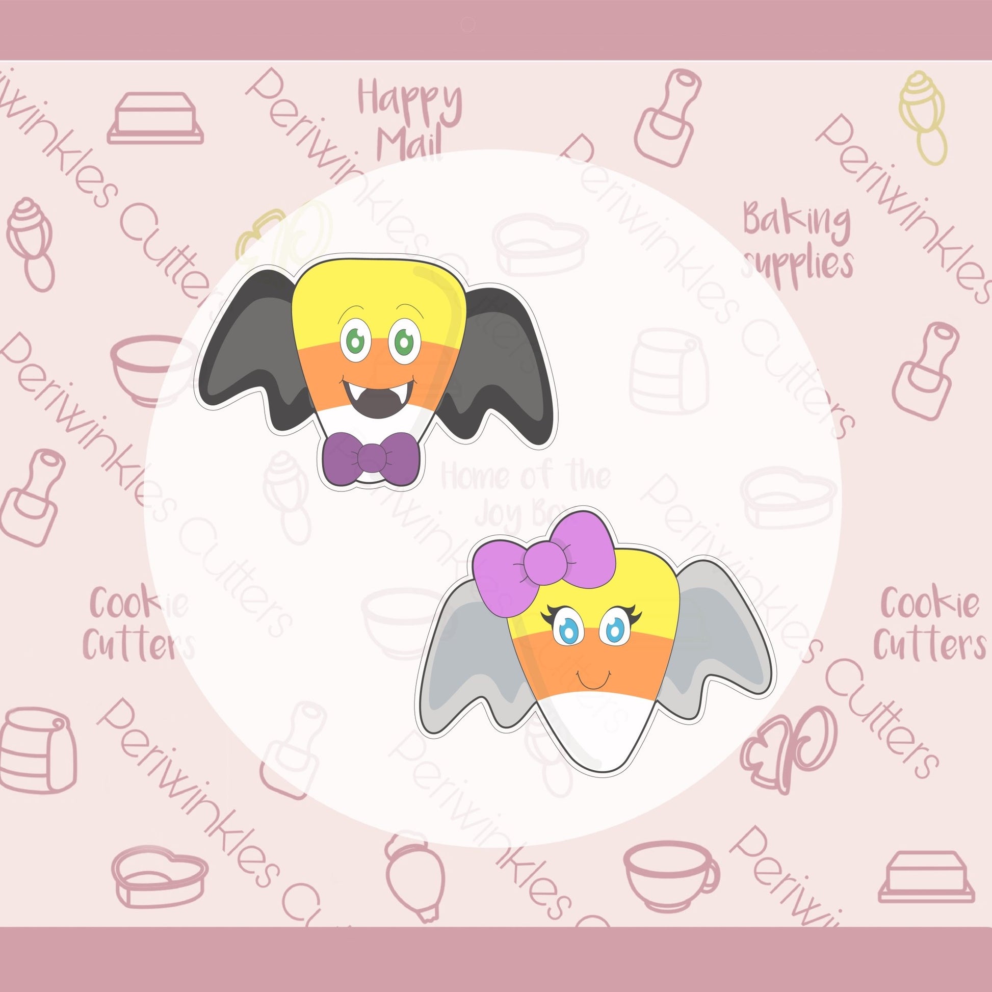 Candy Corn Bat Cookie Cutter - Periwinkles Cutters