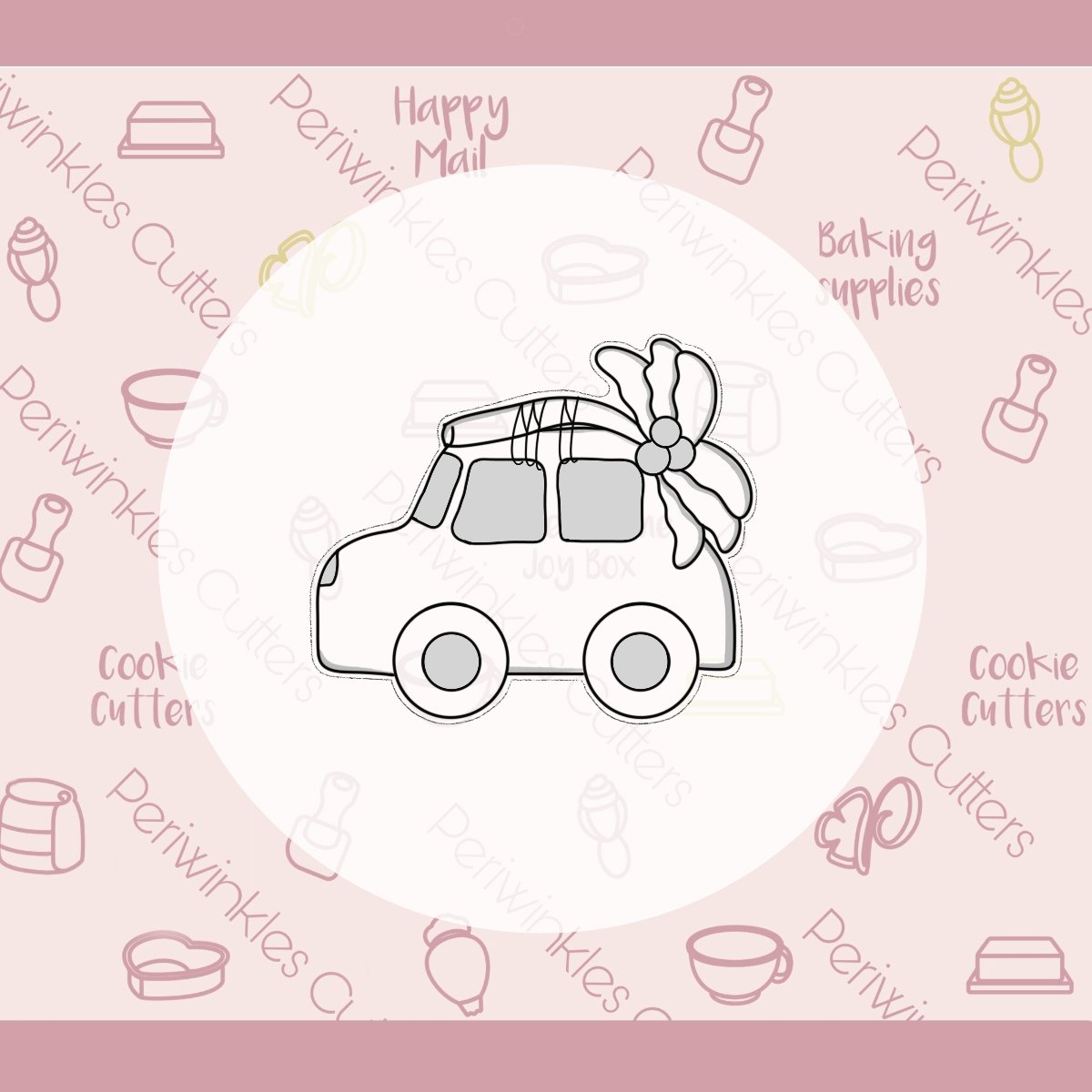 Car with Palm Tree Cookie Cutter - Periwinkles Cutters